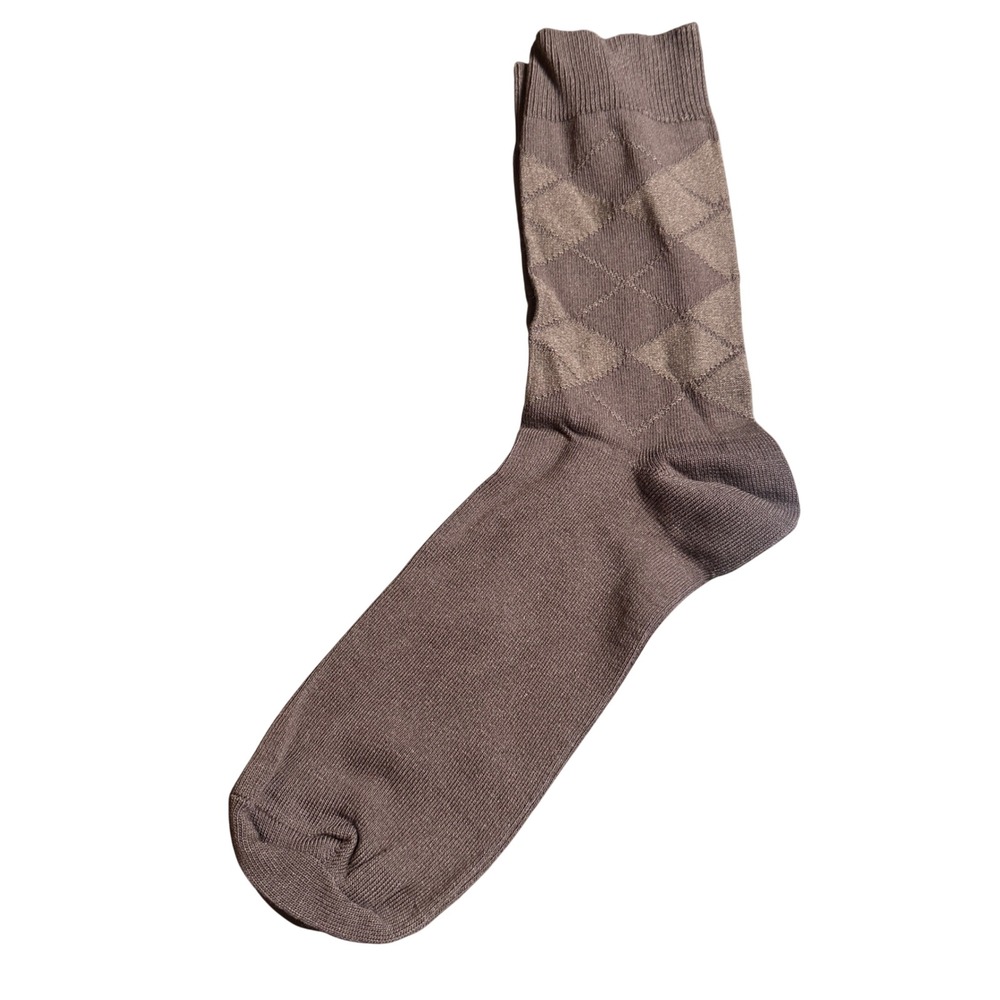 Vintage Haband Dress Socks Men‎ 10-13 Brown New Argyle Cotton Blend Classic - Picture 4 of 5